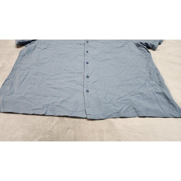 The Commons Men's XXL Blue Linen Rayon Blend Camp Collar Shirt NWT - Picture 6 of 9